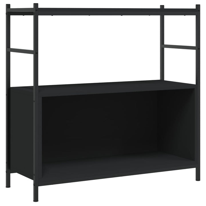 bogreol 80x30x78,5 cm konstrueret træ og jern sort