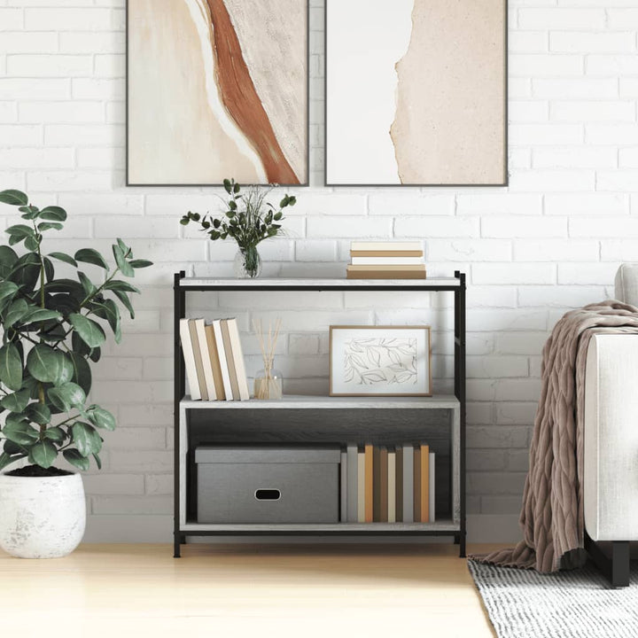 skrivebord 80x30x78,5 cm konstrueret træ og jern grå sonoma-eg