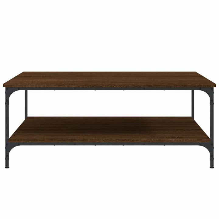 sofabord 100x100x40 cm konstrueret træ brun egetræsfarve
