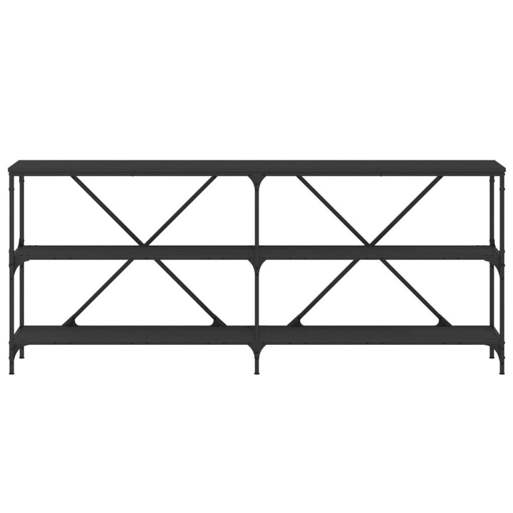 konsolbord 180x30x75 cm konstrueret træ og jern sort
