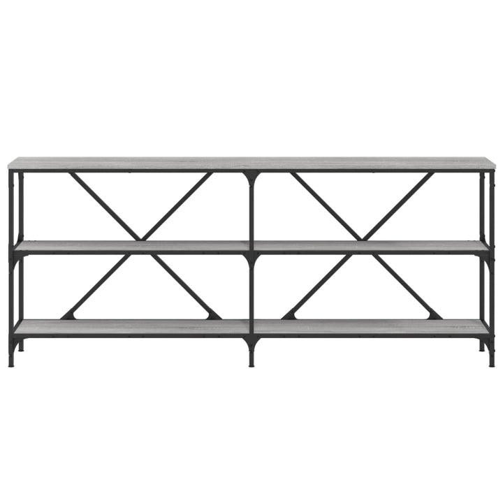 konsolbord 180x30x75 cm konstrueret træ og jern grå sonoma-eg