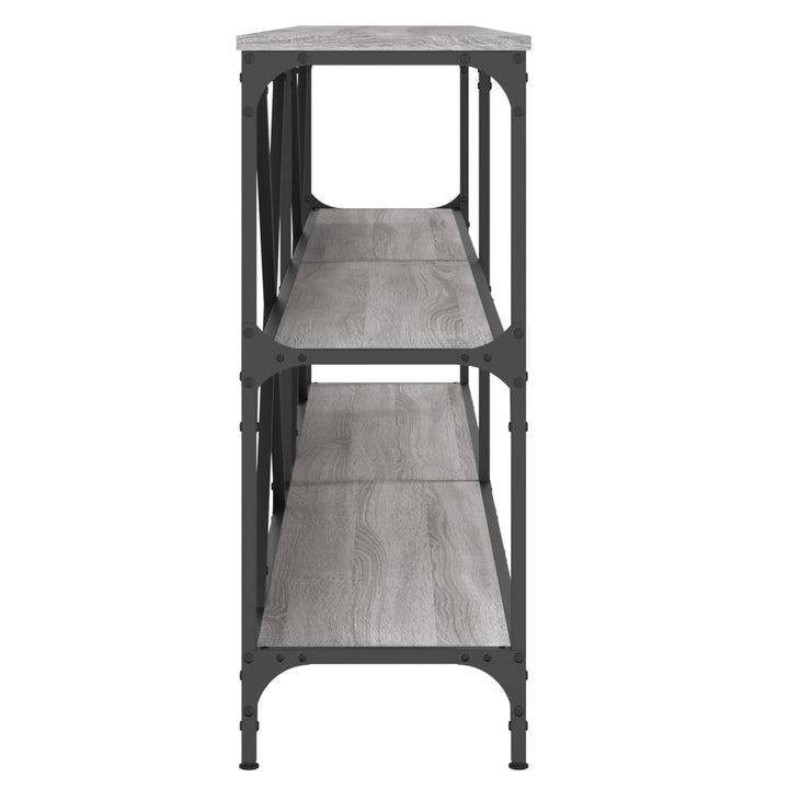 konsolbord 200x30x75 cm konstrueret træ og jern grå sonoma-eg