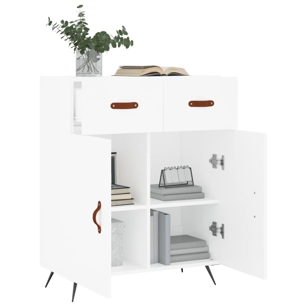 skænk 69,5x34x90 cm konstrueret træ hvid