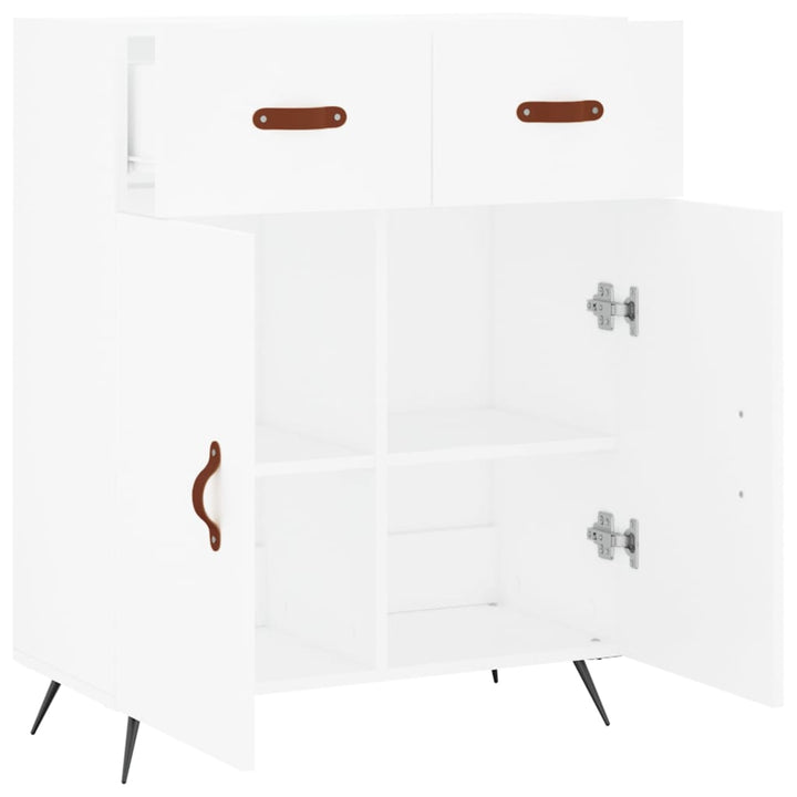 skænk 69,5x34x90 cm konstrueret træ hvid