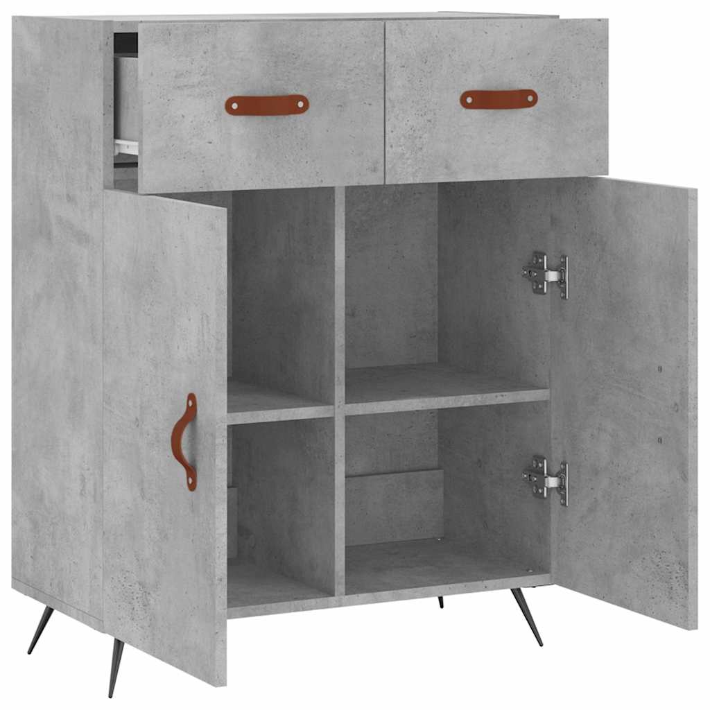 skænk 69,5x34x90 cm konstrueret træ betongrå