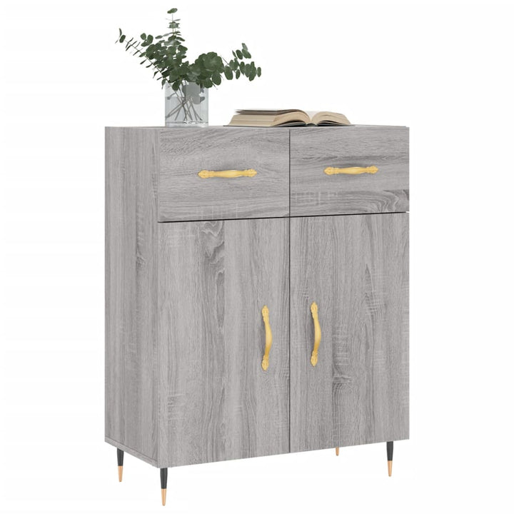 skænk 69,5x34x90 cm konstrueret træ grå sonoma-eg