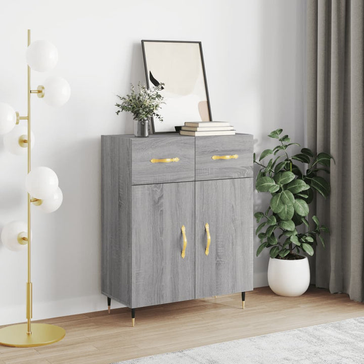 skænk 69,5x34x90 cm konstrueret træ grå sonoma-eg