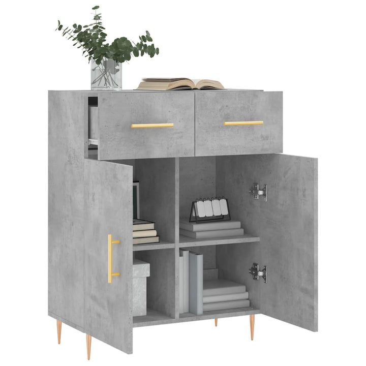 skænk 69,5x34x90 cm konstrueret træ betongrå
