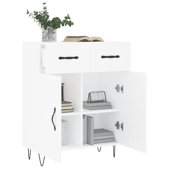 skænk 69,5x34x90 cm konstrueret træ hvid