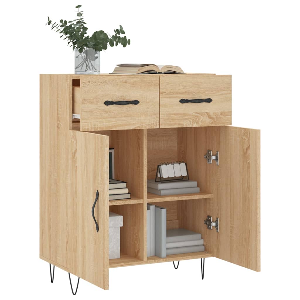 skænk 69,5x34x90 cm konstrueret træ sonoma-eg