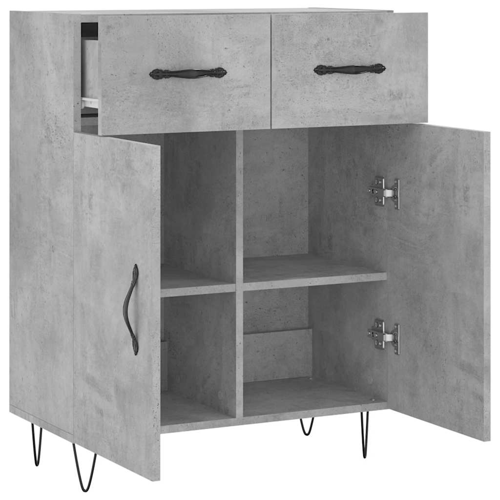 skænk 69,5x34x90 cm konstrueret træ betongrå