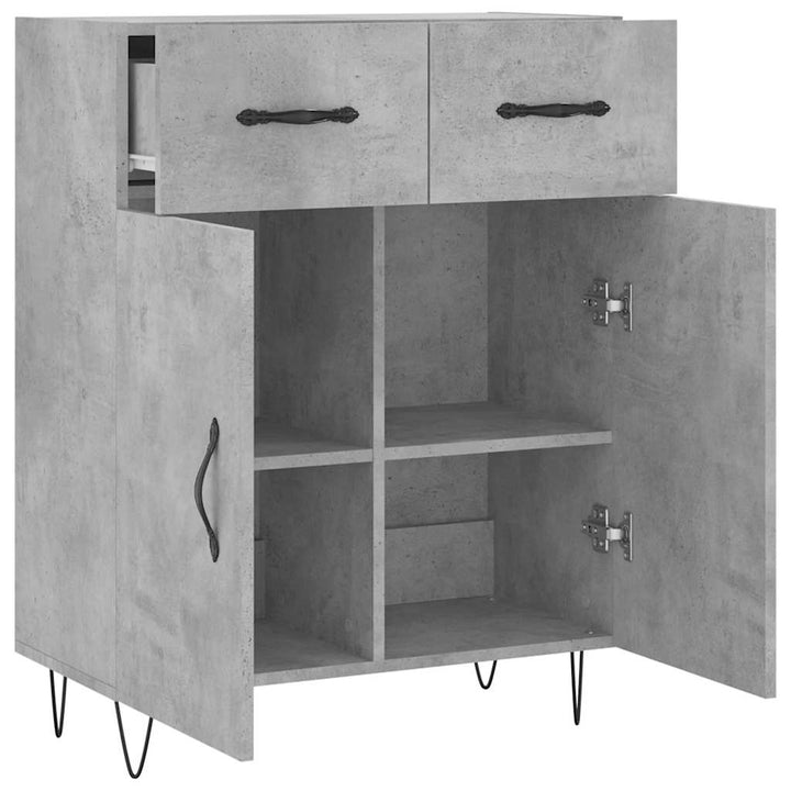 skænk 69,5x34x90 cm konstrueret træ betongrå