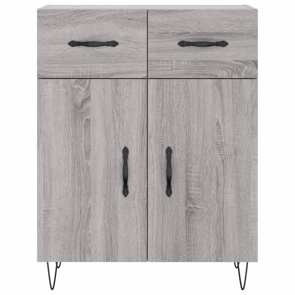 skænk 69,5x34x90 cm konstrueret træ grå sonoma-eg