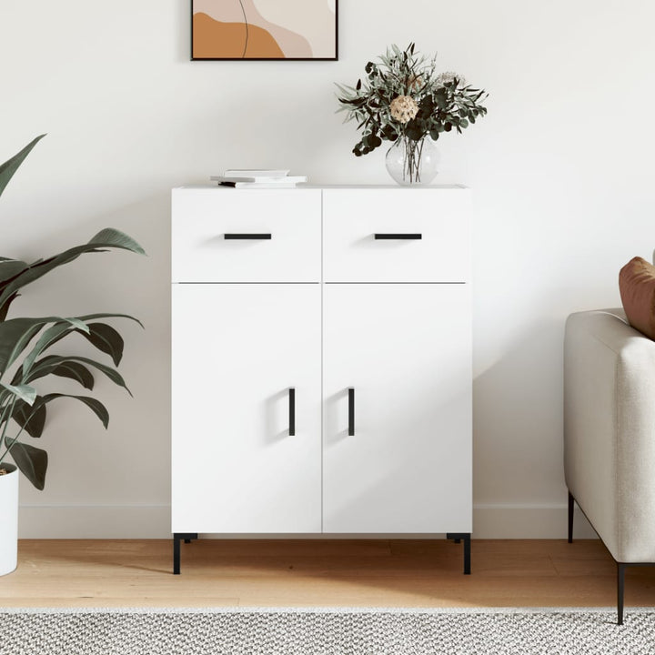 skænk 69,5x34x90 cm konstrueret træ hvid
