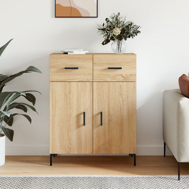skænk 69,5x34x90 cm konstrueret træ sonoma-eg