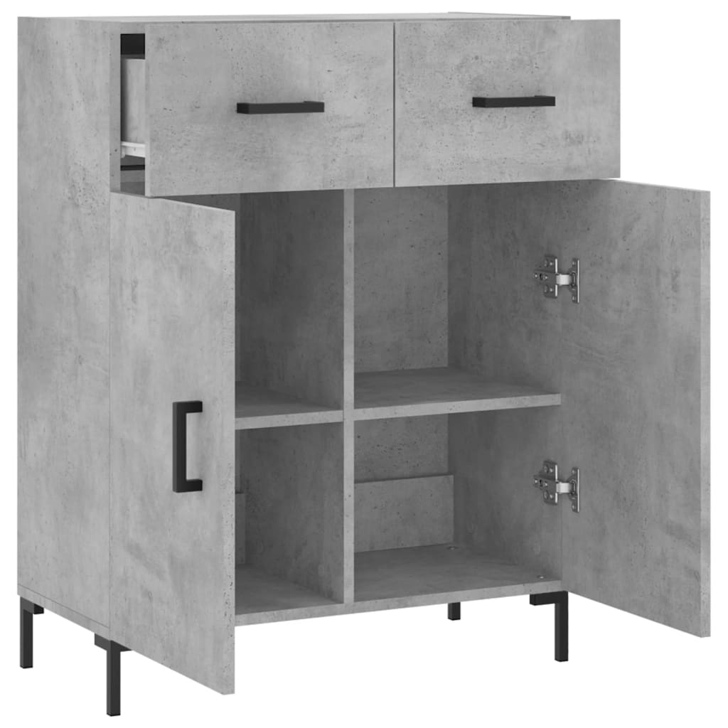skænk 69,5x34x90 cm konstrueret træ betongrå