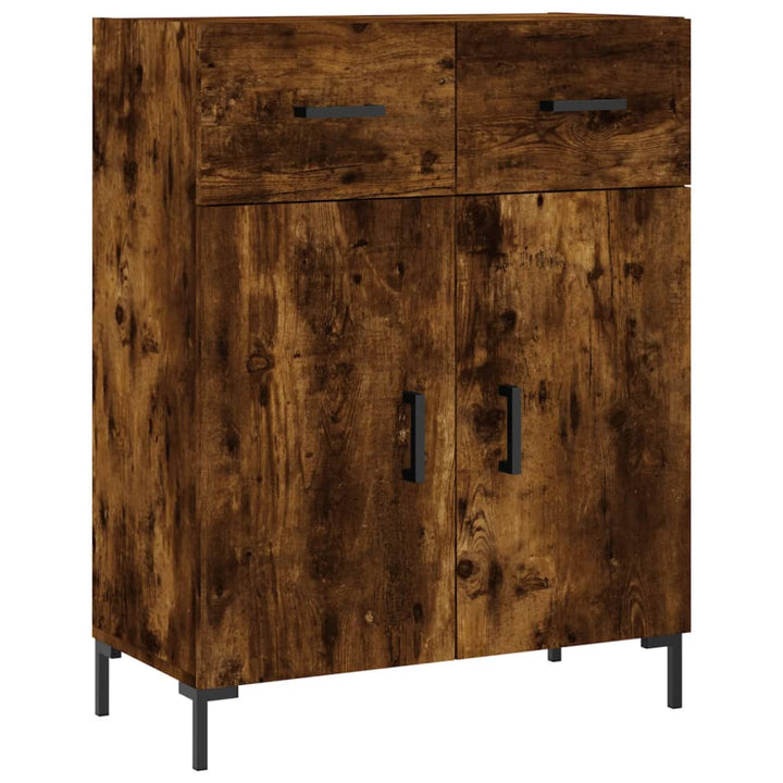 skænk 69,5x34x90 cm konstrueret træ røget egetræsfarve