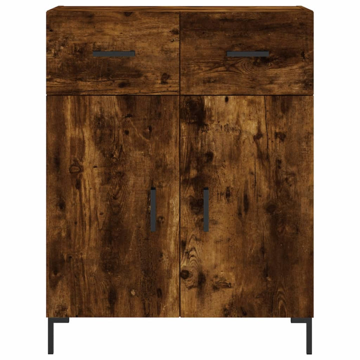 skænk 69,5x34x90 cm konstrueret træ røget egetræsfarve