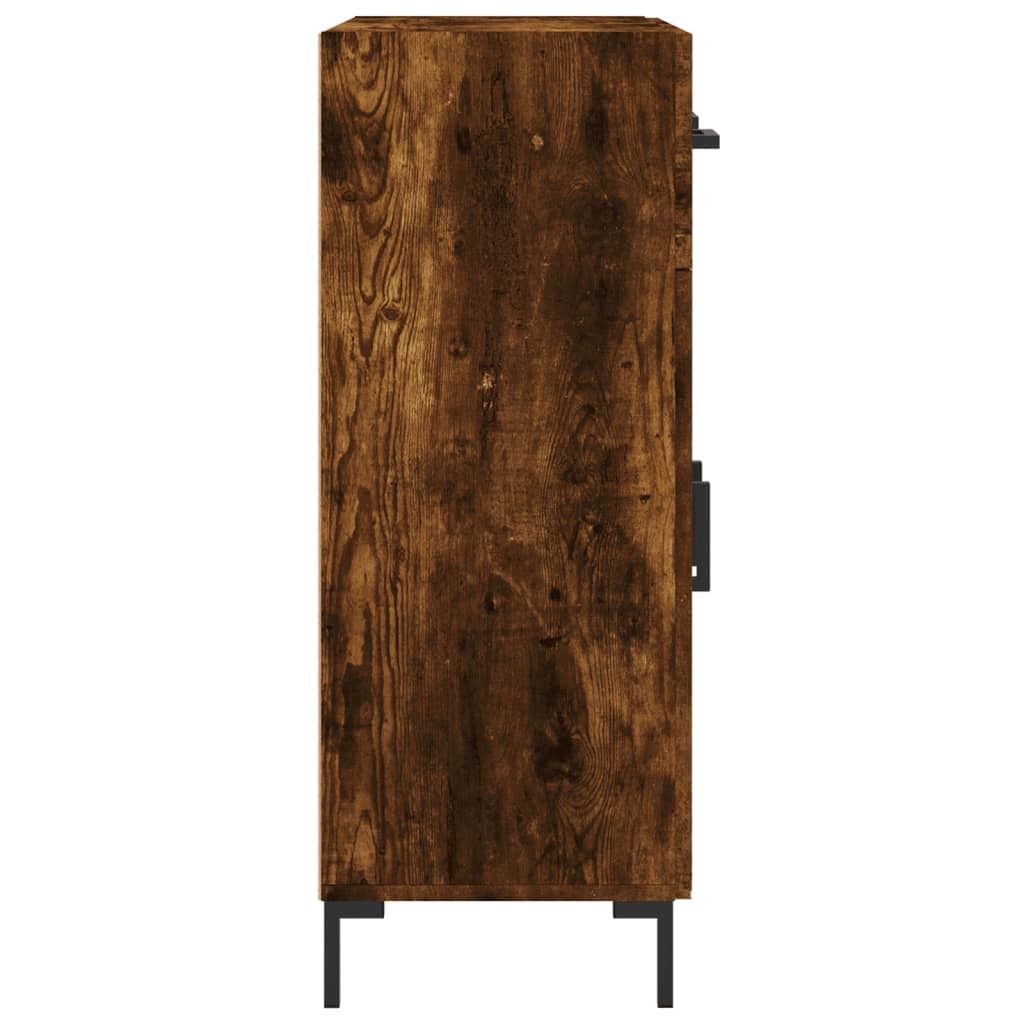 skænk 69,5x34x90 cm konstrueret træ røget egetræsfarve