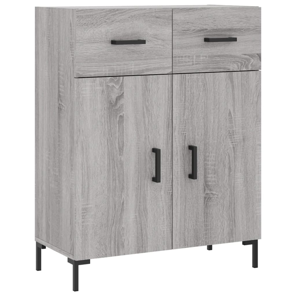 skænk 69,5x34x90 cm konstrueret træ grå sonoma-eg
