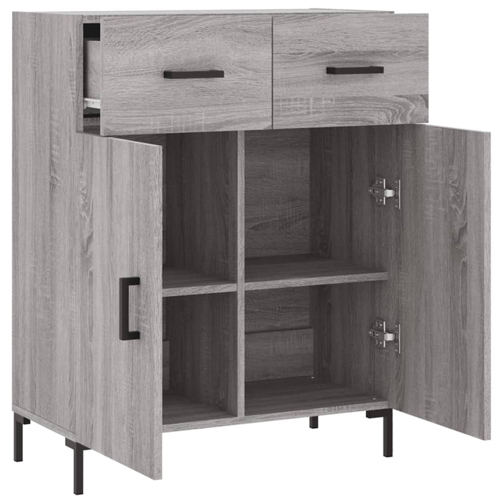 skænk 69,5x34x90 cm konstrueret træ grå sonoma-eg