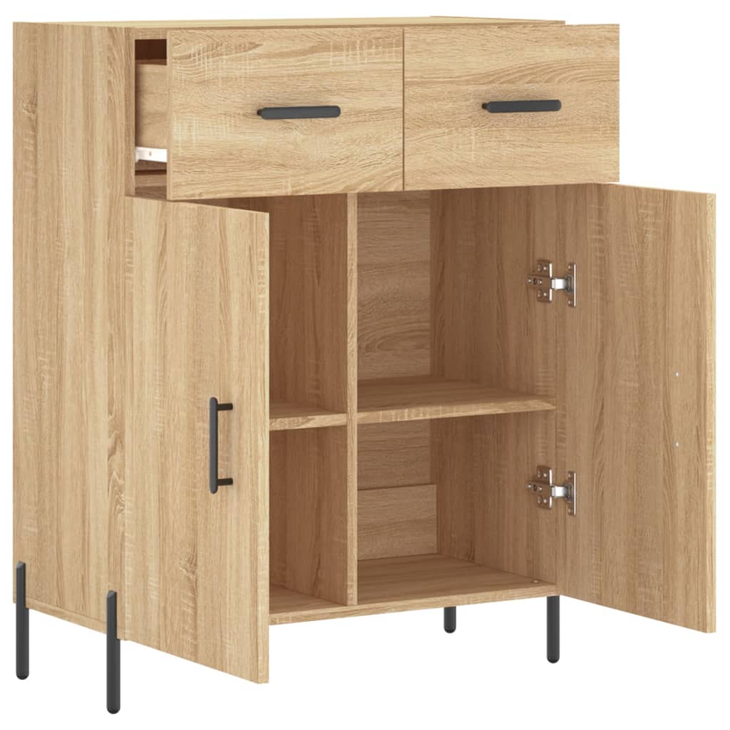 skænk 69,5x34x90 cm konstrueret træ sonoma-eg