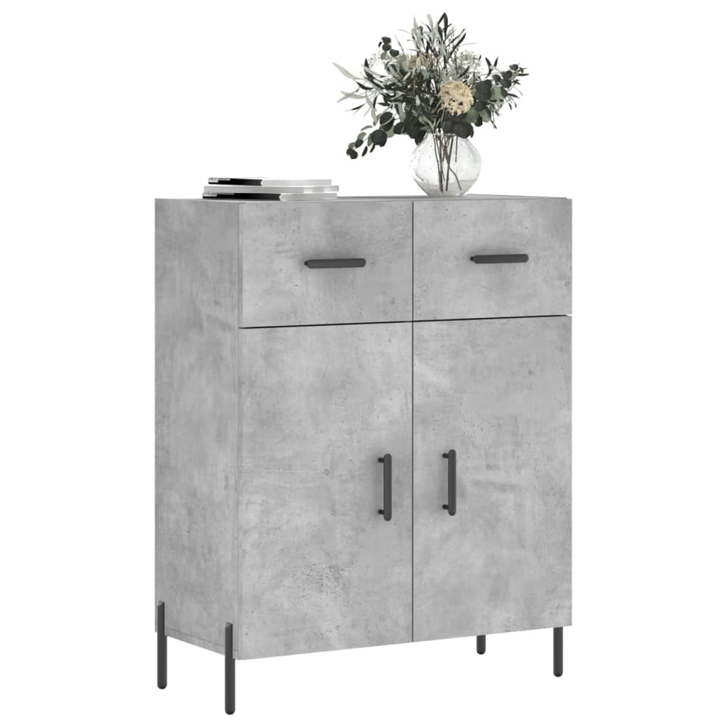 skænk 69,5x34x90 cm konstrueret træ betongrå