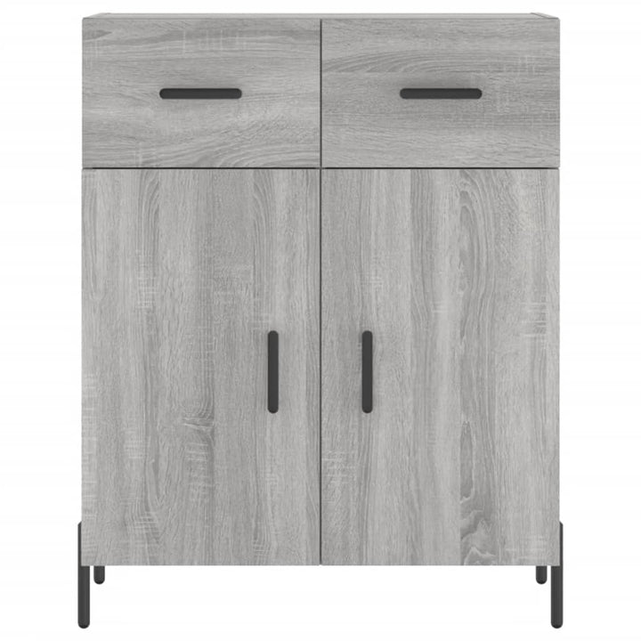 skænk 69,5x34x90 cm konstrueret træ grå sonoma-eg