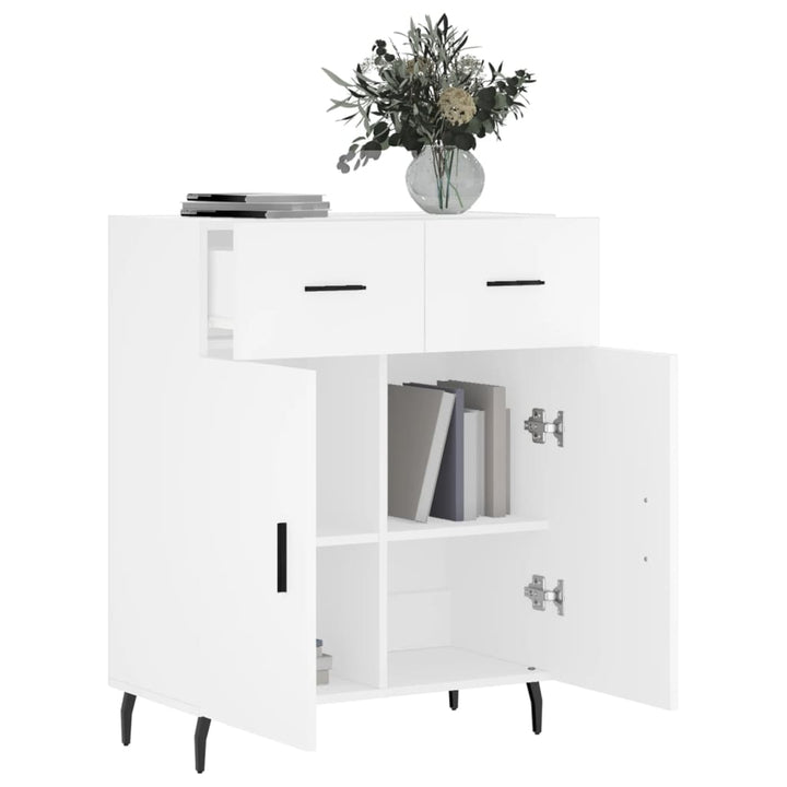 skænk 69,5x34x90 cm konstrueret træ hvid