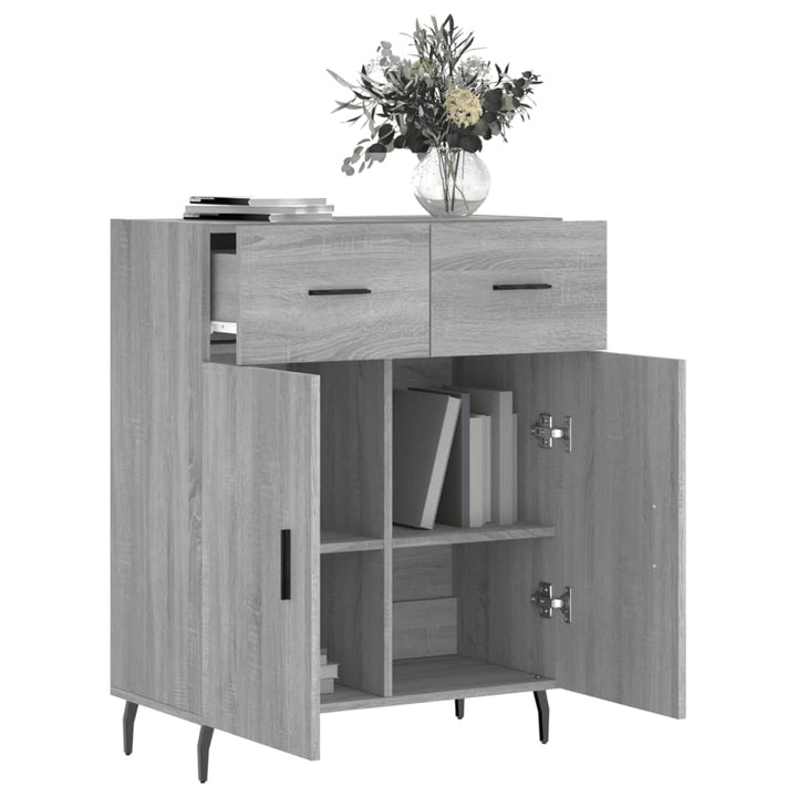 skænk 69,5x34x90 cm konstrueret træ grå sonoma-eg