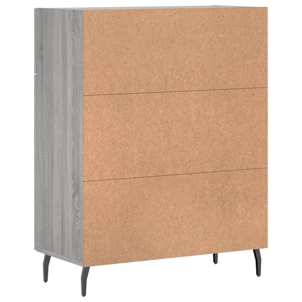 skænk 69,5x34x90 cm konstrueret træ grå sonoma-eg