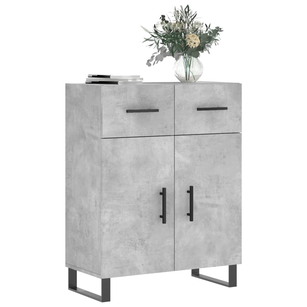skænk 69,5x34x90 cm konstrueret træ betongrå