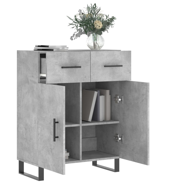 skænk 69,5x34x90 cm konstrueret træ betongrå