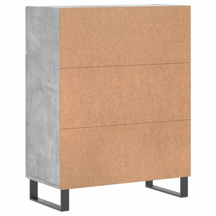 skænk 69,5x34x90 cm konstrueret træ betongrå