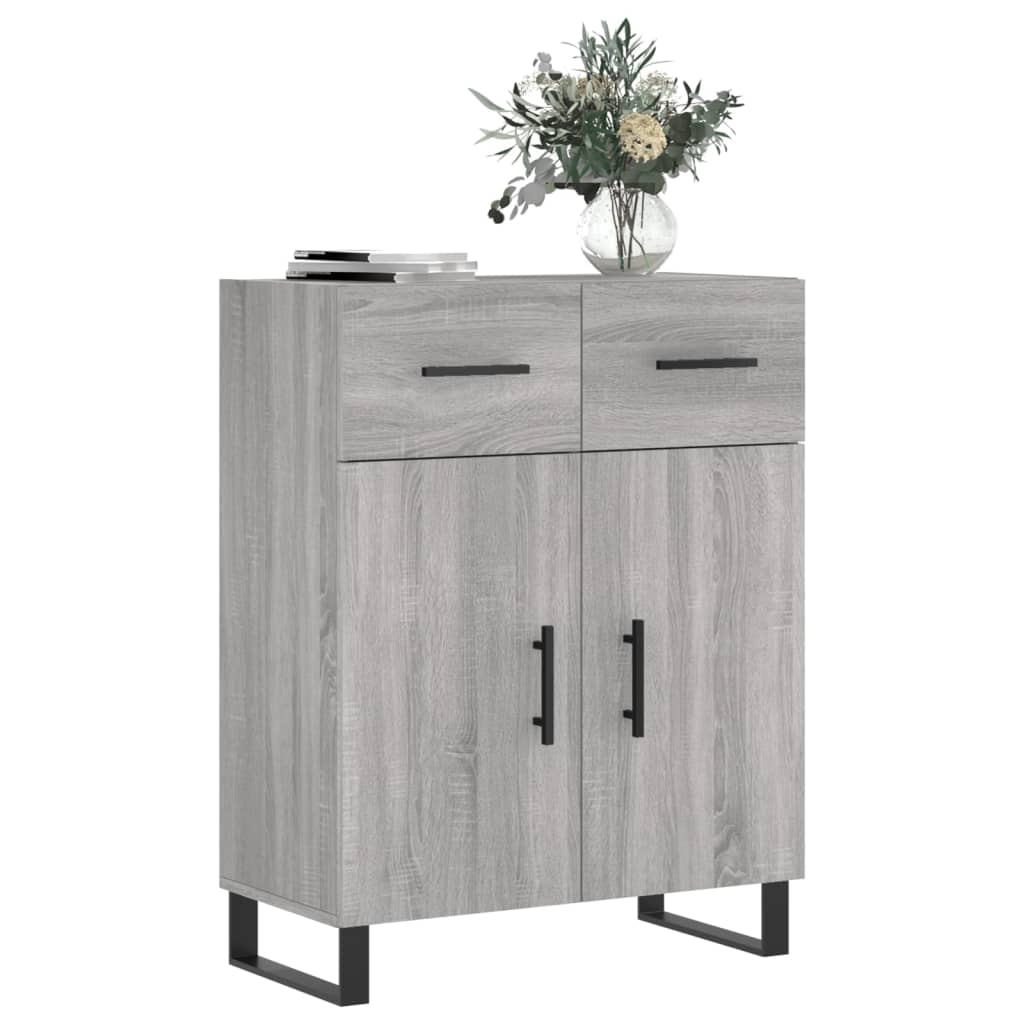 skænk 69,5x34x90 cm konstrueret træ grå sonoma-eg