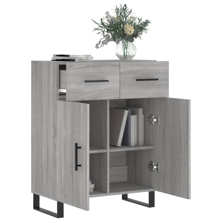 skænk 69,5x34x90 cm konstrueret træ grå sonoma-eg