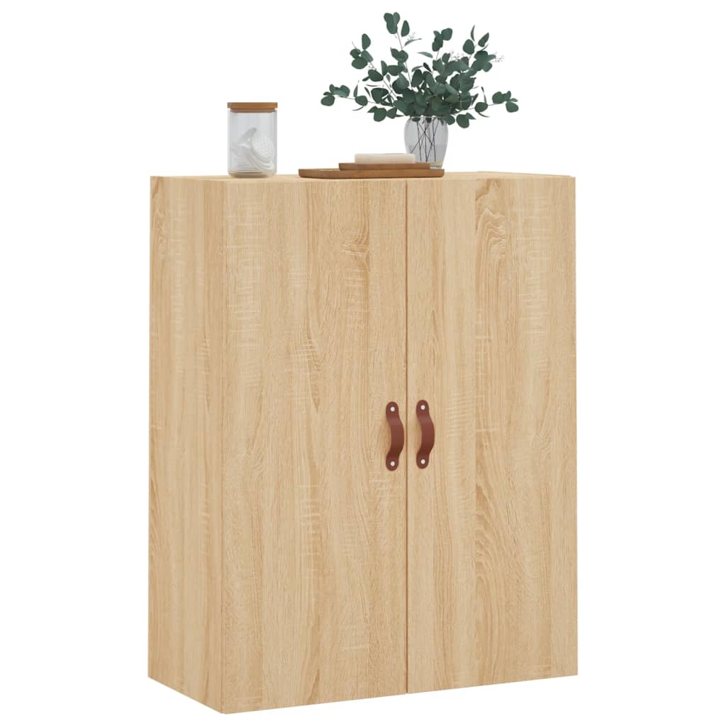 væghængt skab 69,5x34x90 cm konstrueret træ sonoma-eg