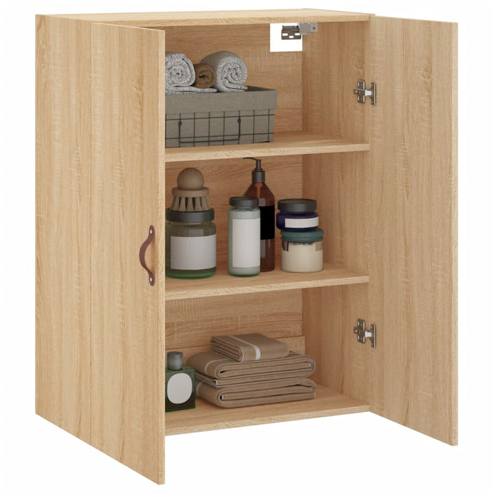 væghængt skab 69,5x34x90 cm konstrueret træ sonoma-eg