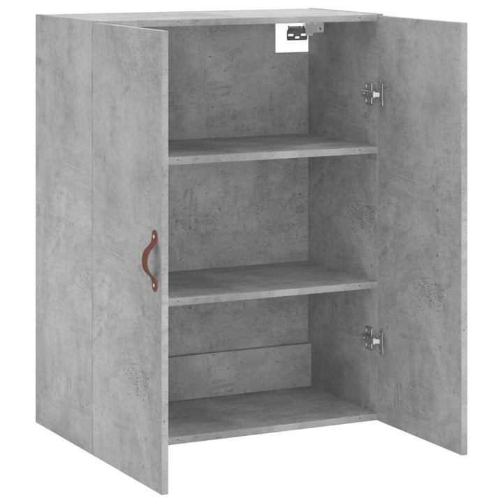 væghængt skab 69,5x34x90 cm konstrueret træ betongrå