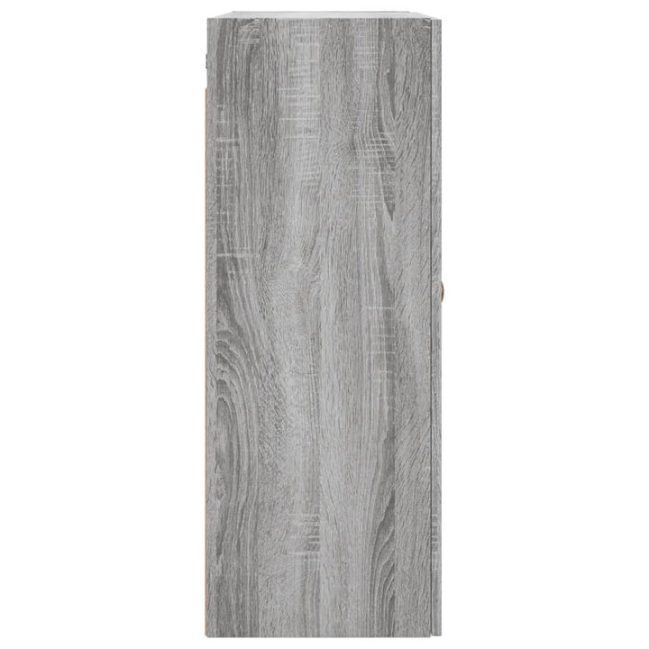 væghængt skab 69,5x34x90 cm konstrueret træ grå sonoma-eg