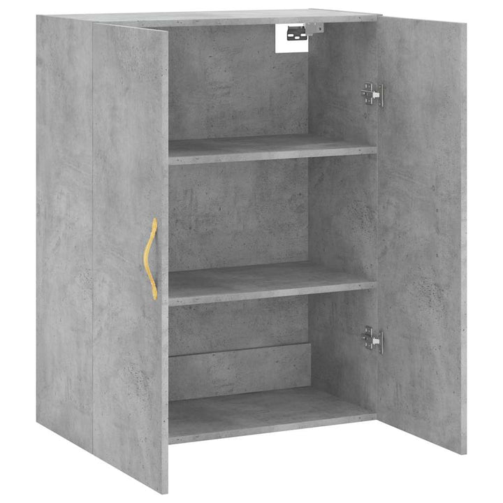 væghængt skab 69,5x34x90 cm konstrueret træ betongrå