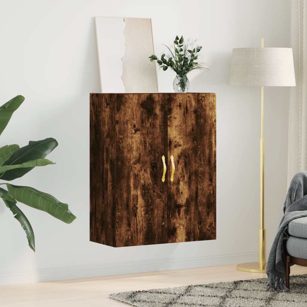væghængt skab 69,5x34x90 cm konstrueret træ røget sonoma-eg