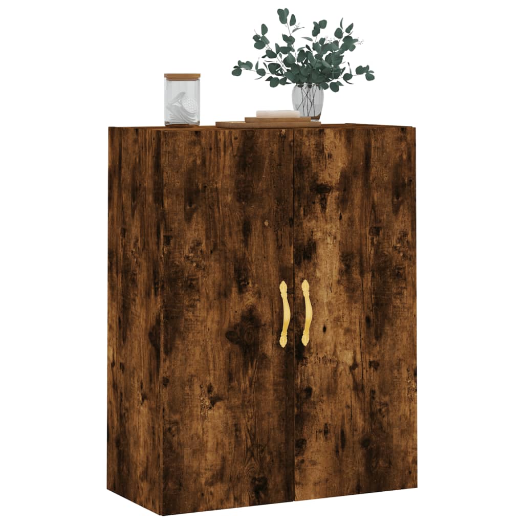 væghængt skab 69,5x34x90 cm konstrueret træ røget sonoma-eg