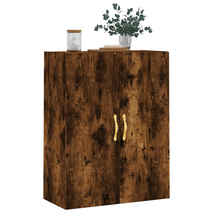 væghængt skab 69,5x34x90 cm konstrueret træ røget sonoma-eg