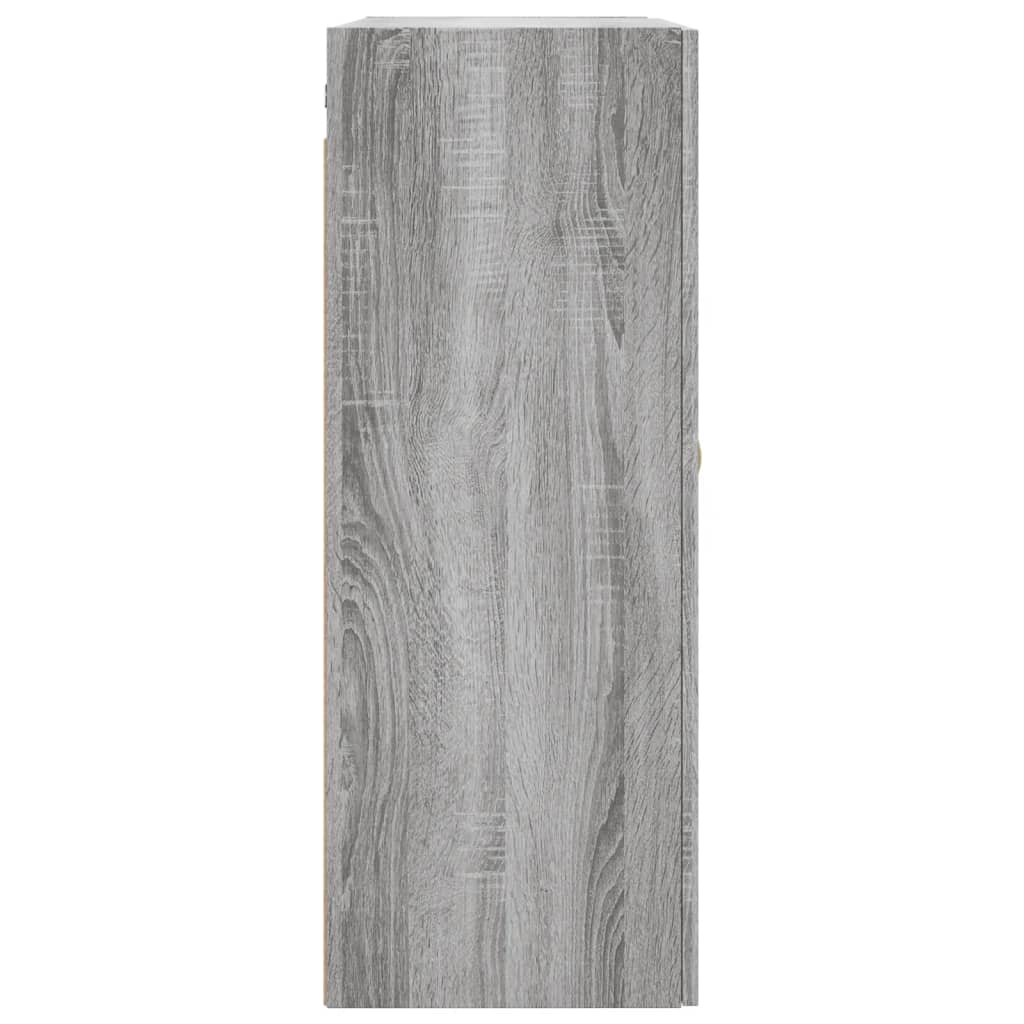 væghængt skab 69,5x34x90 cm konstrueret træ grå sonoma-eg