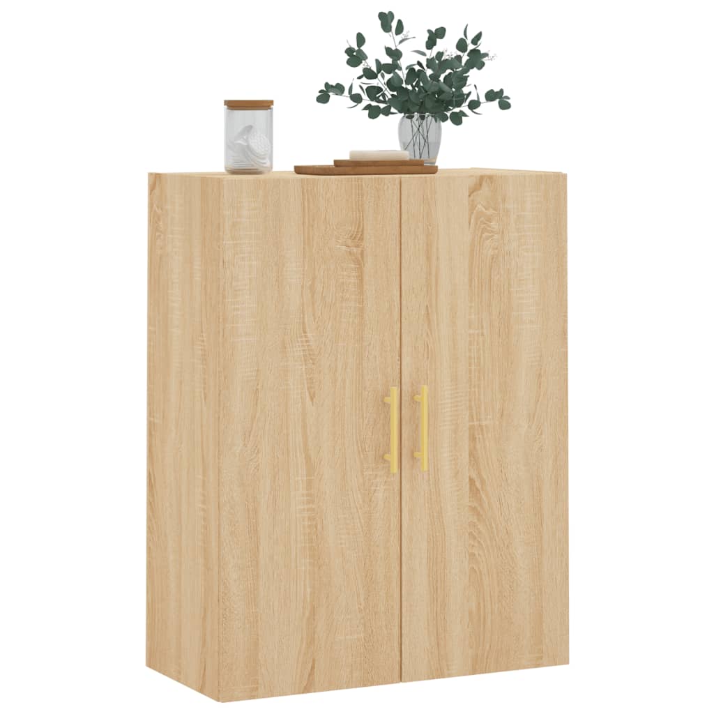 væghængt skab 69,5x34x90 cm konstrueret træ sonoma-eg