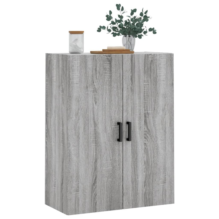 væghængt skab 69,5x34x90 cm konstrueret træ grå sonoma-eg