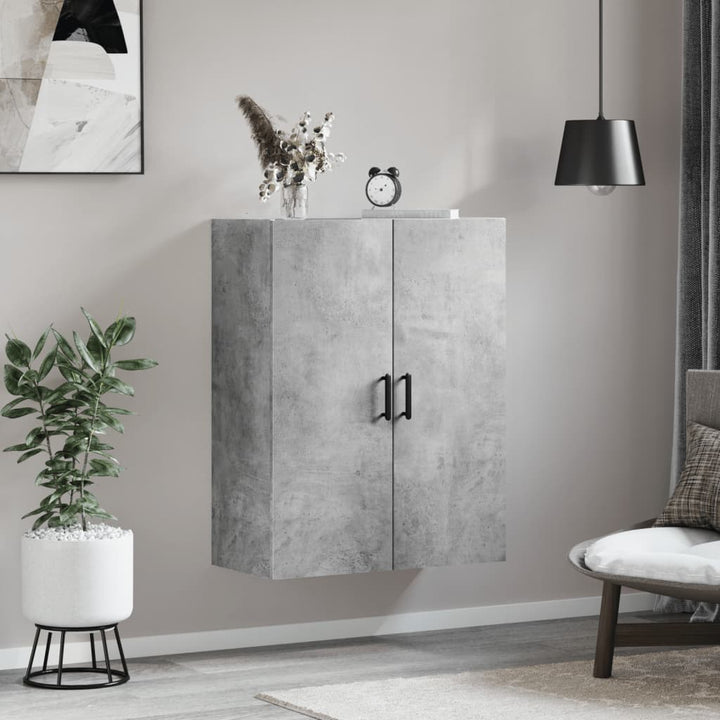 væghængt skab 69,5x34x90 cm konstrueret træ betongrå