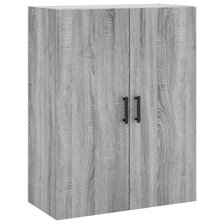 væghængt skab 69,5x34x90 cm konstrueret træ grå sonoma-eg