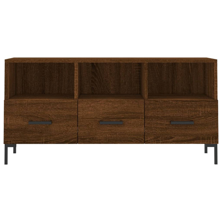 tv-bord 102x36x50 cm konstrueret træ brun egetræsfarve